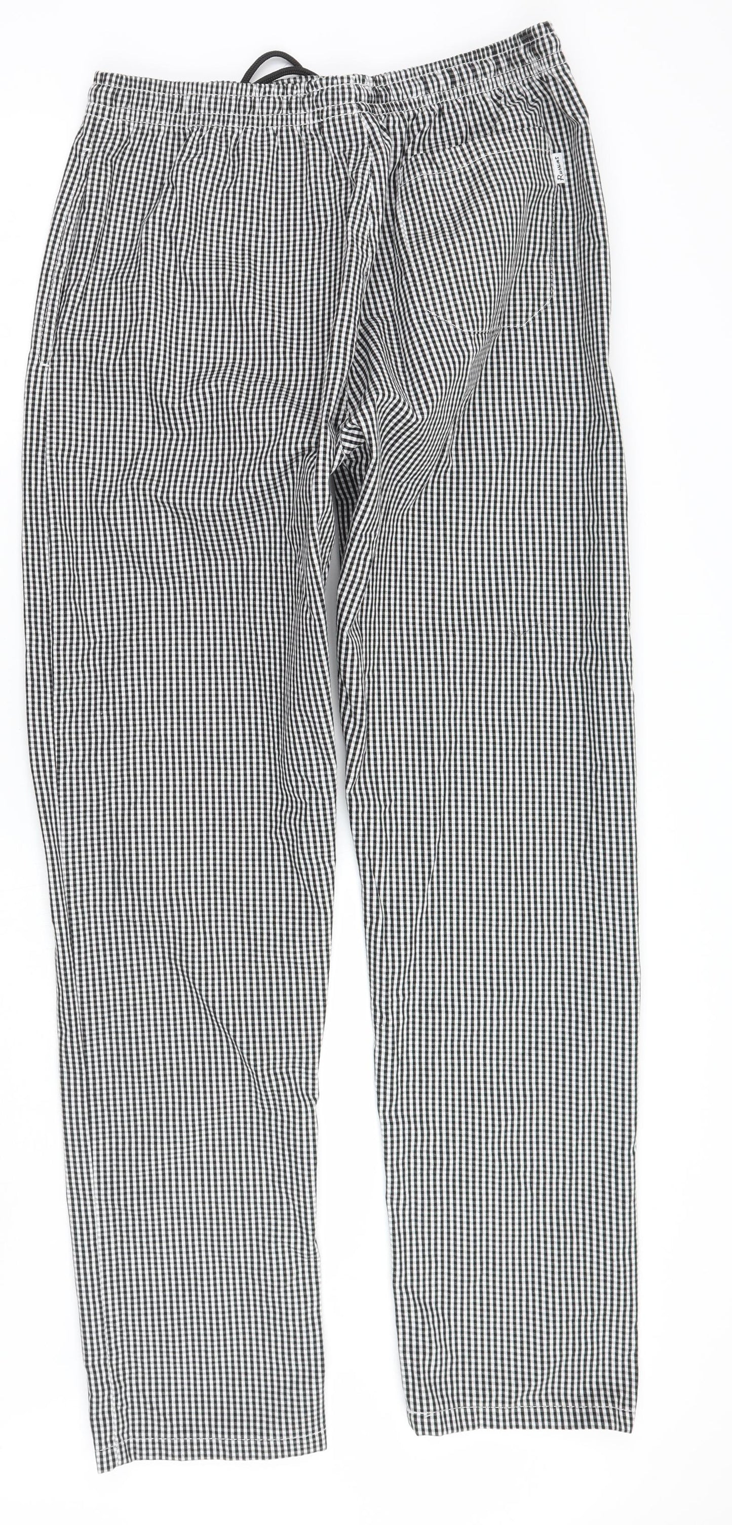Russmans Mens White Check  Straight Jeans Size M L31 in
