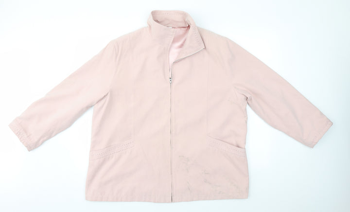 Preworn Womens Pink Overcoat Coat Size 20