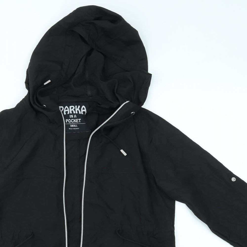 Primark Womens Black   Parka Coat Size S  - PARKA IN A POCKET