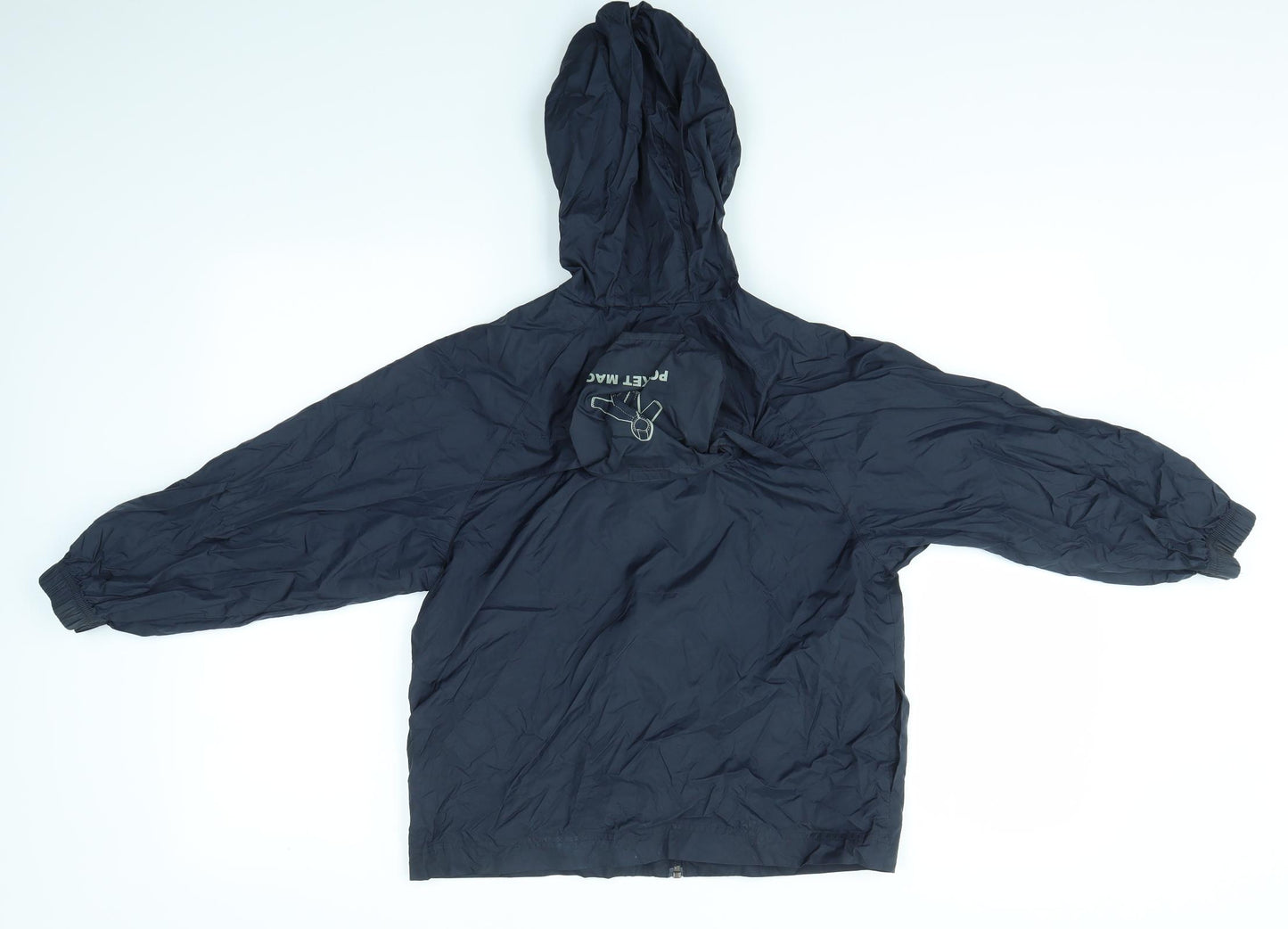 George Boys Blue   Rain Coat Coat Size 8-9 Years  - POCKET MAC