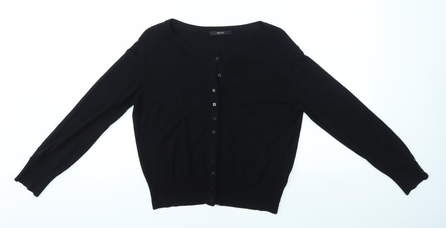 South Womens Black   Cardigan Jumper Size 16