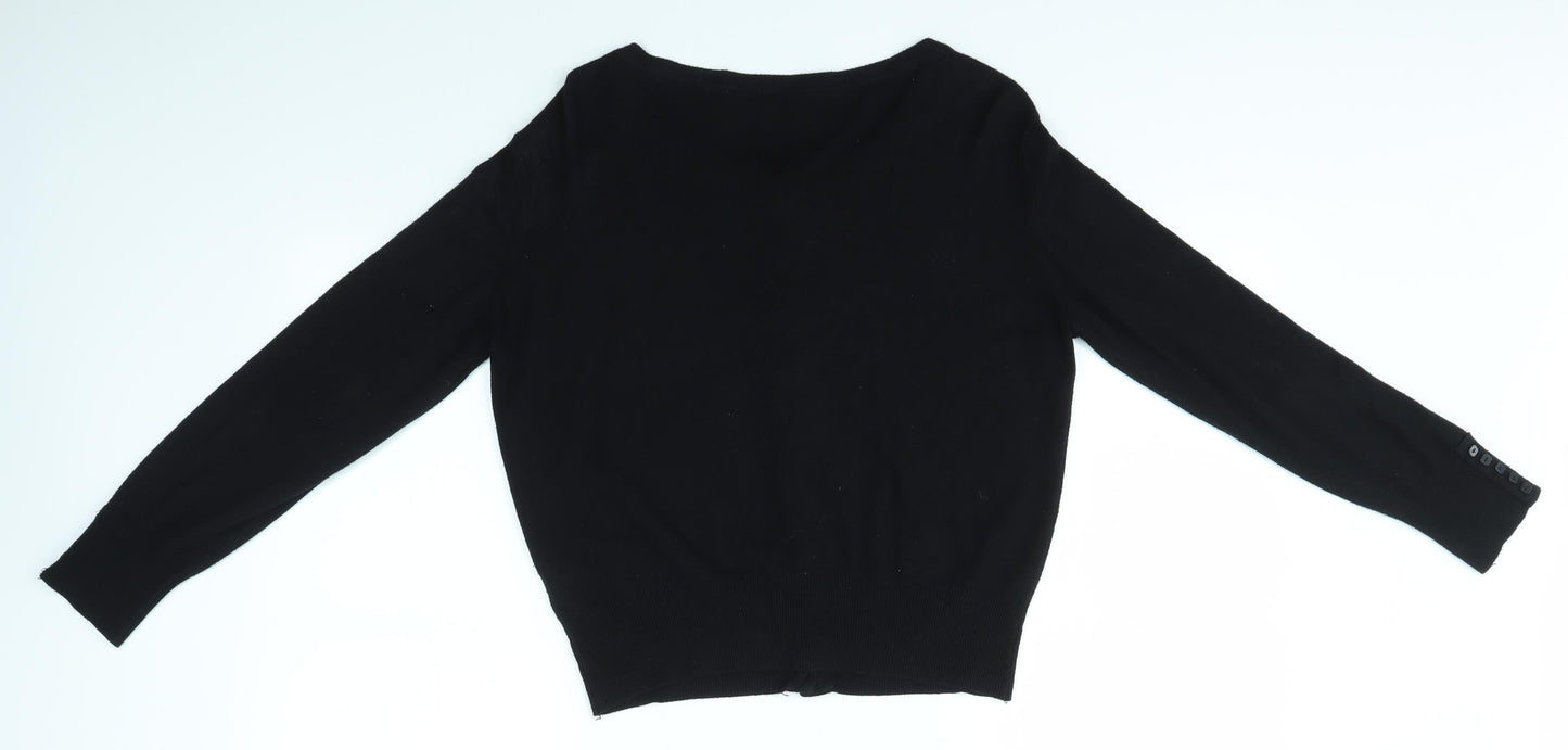 South Womens Black   Cardigan Jumper Size 16