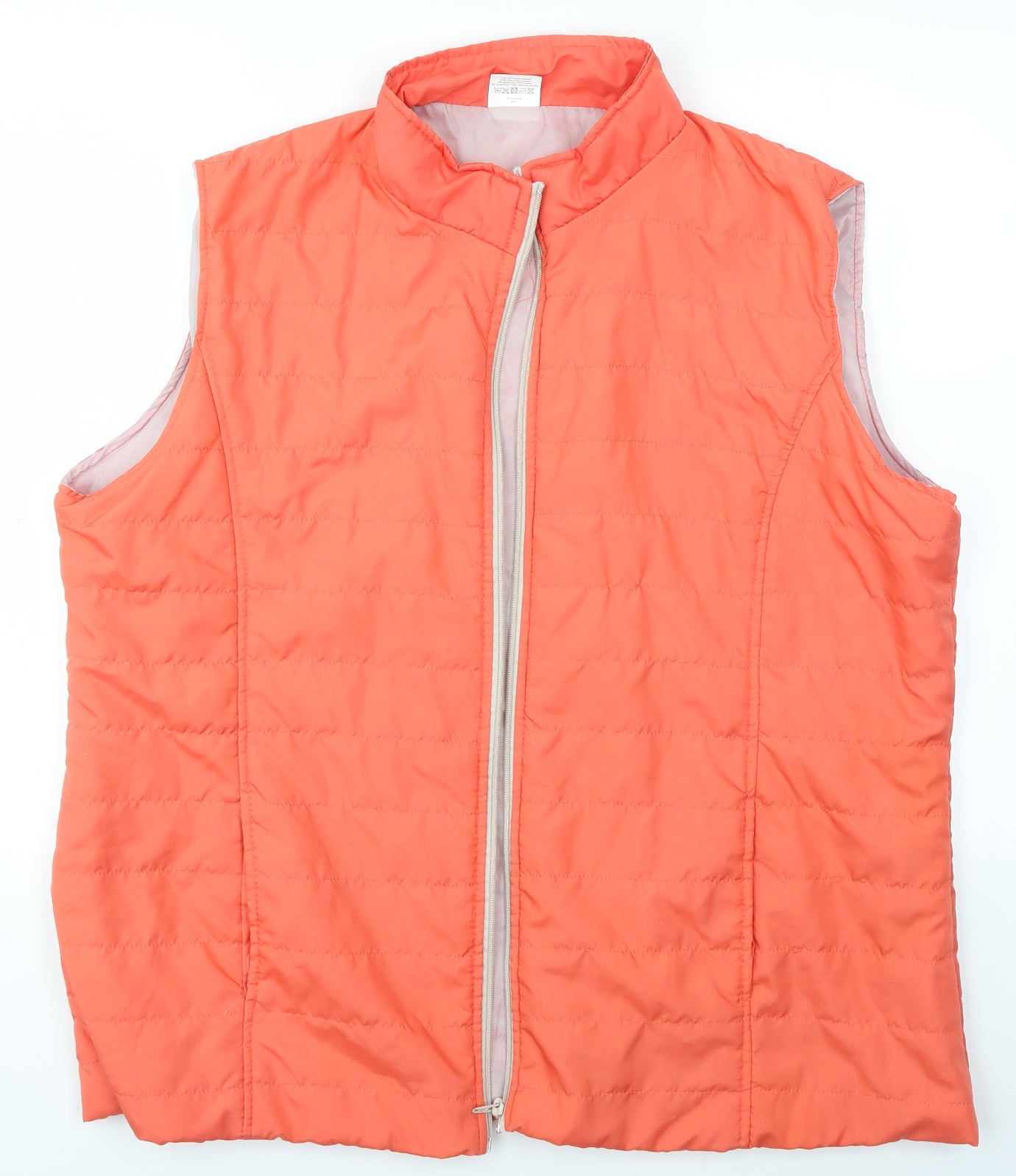 Anne De Lancay Womens Orange   Gilet Jacket Size XL