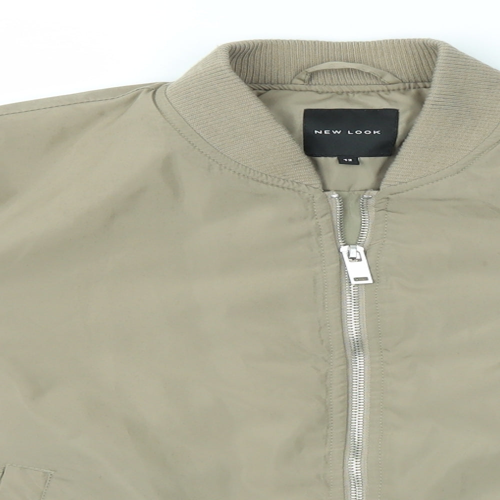 New Look Womens Brown   Bomber Jacket Coat Size 12