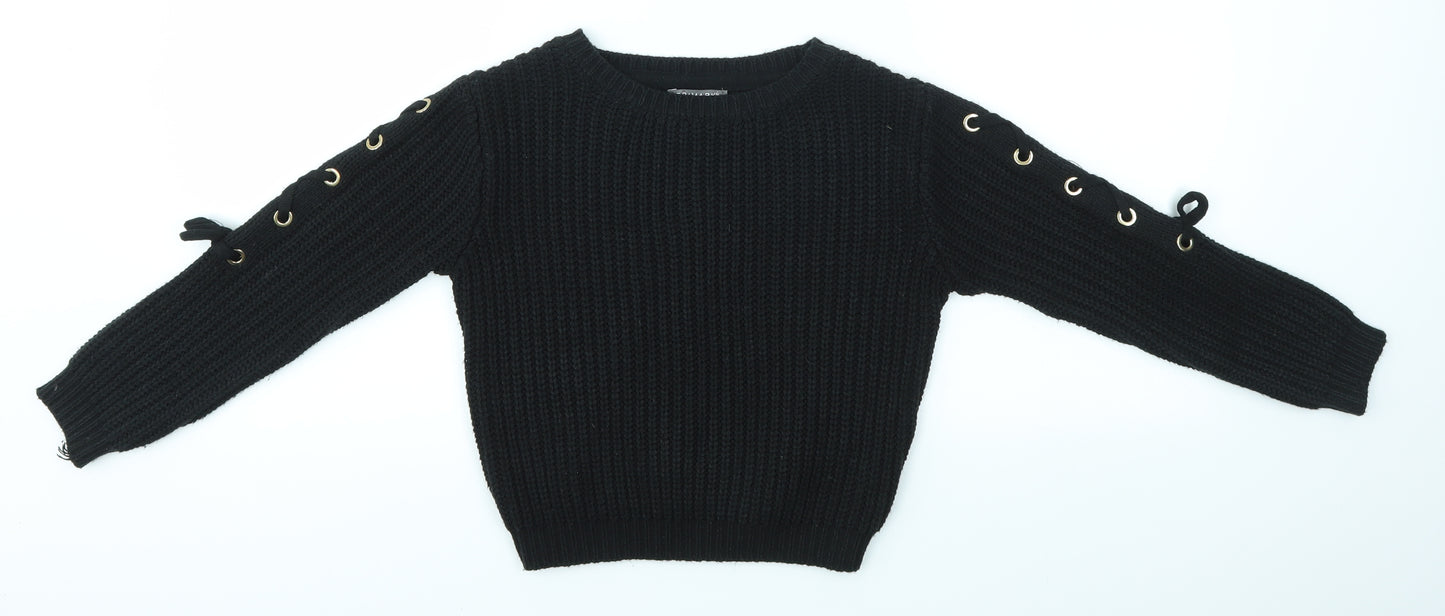 Primark Girls Black   Pullover Jumper Size 7-8 Years