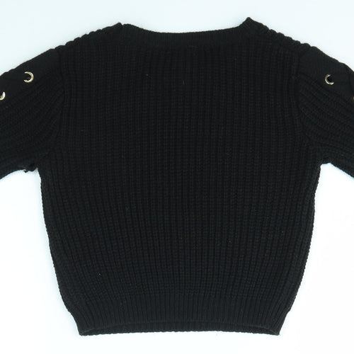 Primark Girls Black   Pullover Jumper Size 7-8 Years