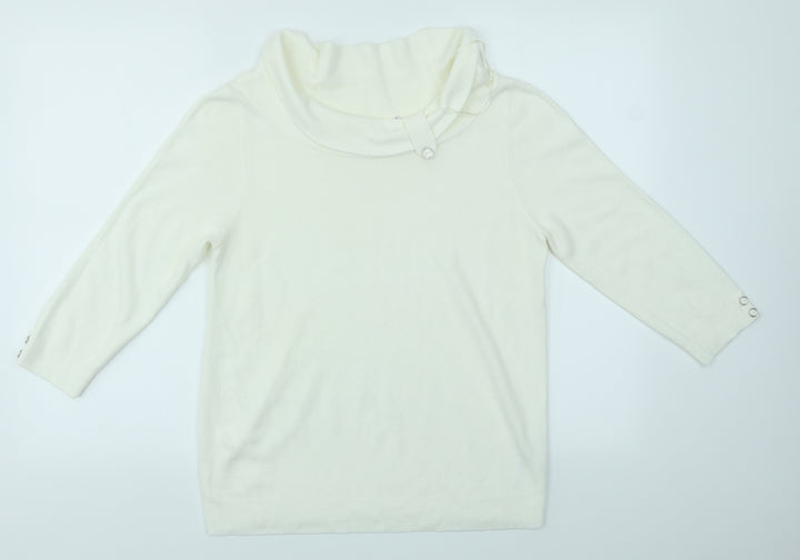 BHS Womens Ivory Pullover Jumper Size 14
