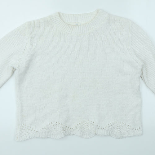Primark Womens White   Pullover Jumper Size L