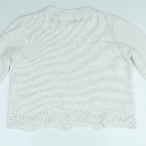 Primark Womens White   Pullover Jumper Size L