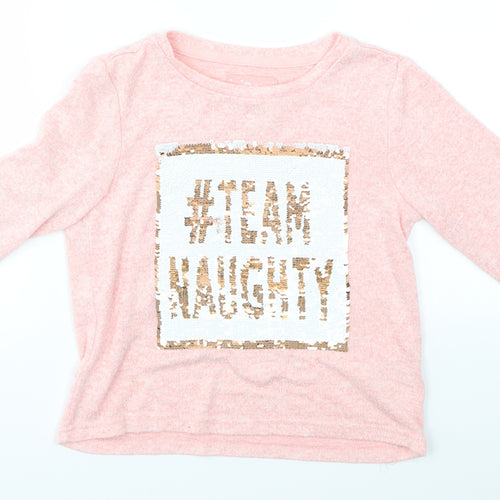 Primark Girls Pink   Pullover Jumper Size 12 Years  - TEAM NAUGHTY