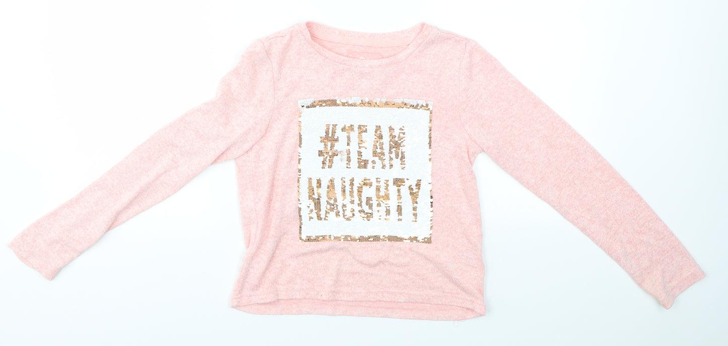 Primark Girls Pink   Pullover Jumper Size 12 Years  - TEAM NAUGHTY