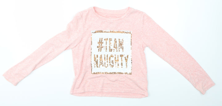 Primark Girls Pink   Pullover Jumper Size 12 Years  - TEAM NAUGHTY
