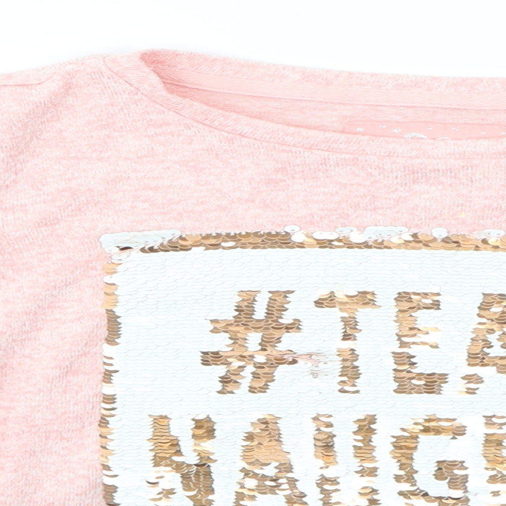 Primark Girls Pink   Pullover Jumper Size 12 Years  - TEAM NAUGHTY