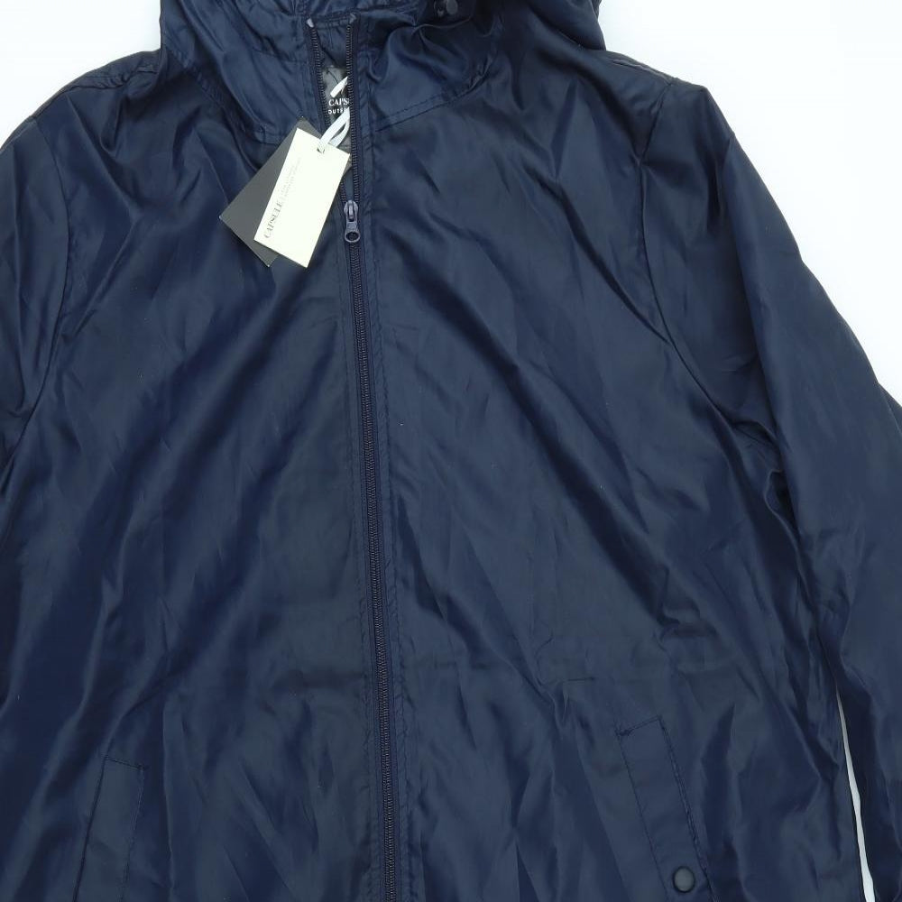 CAPSULE Womens Blue   Rain Coat Coat Size 20