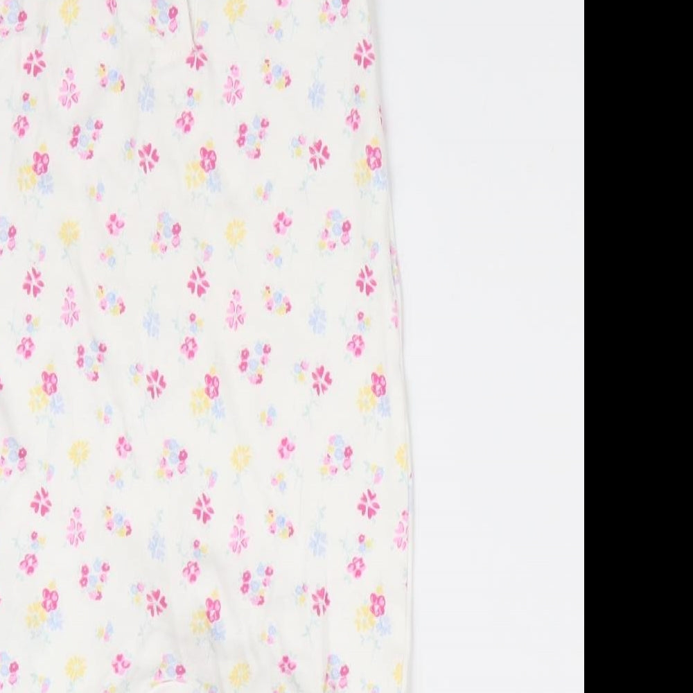 Matalan Girls Ivory Floral  Romper One-Piece Size 6-9 Months