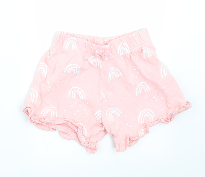 George Girls Pink Geometric  Sweatpants Leggings Size 3-6 Months
