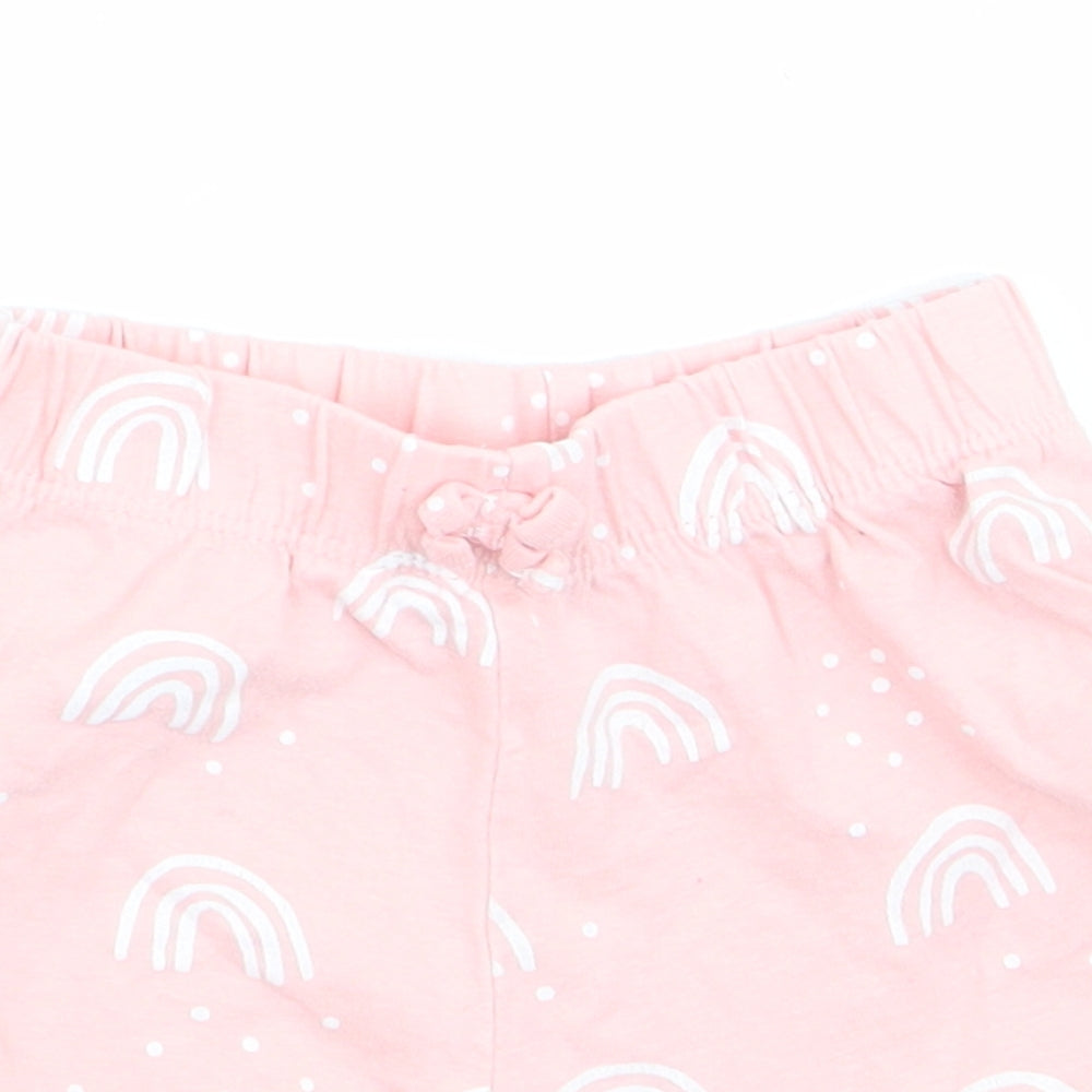 George Girls Pink Geometric  Sweatpants Leggings Size 3-6 Months