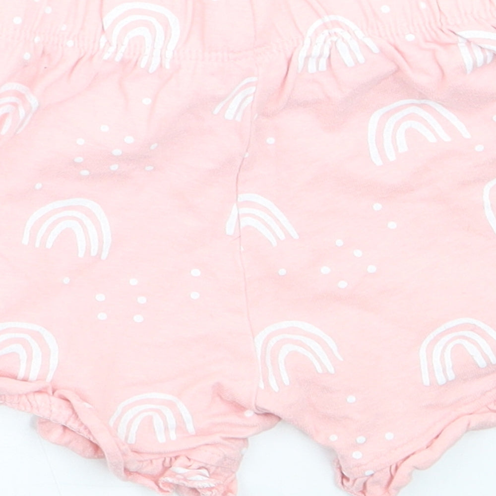 George Girls Pink Geometric  Sweatpants Leggings Size 3-6 Months