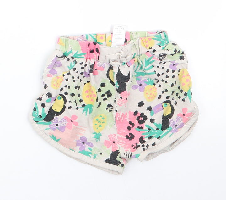 George Girls Ivory Animal Print  Sweatpants Trousers Size 12-18 Months  - Tropical print