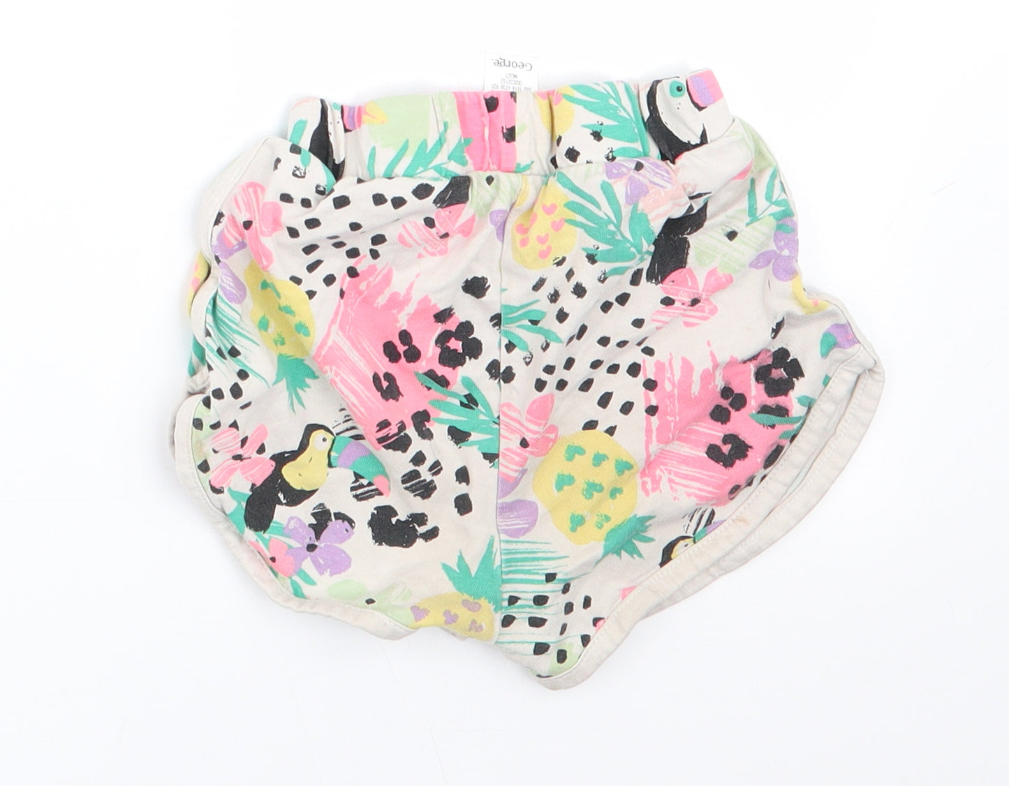 George Girls Ivory Animal Print  Sweatpants Trousers Size 12-18 Months  - Tropical print