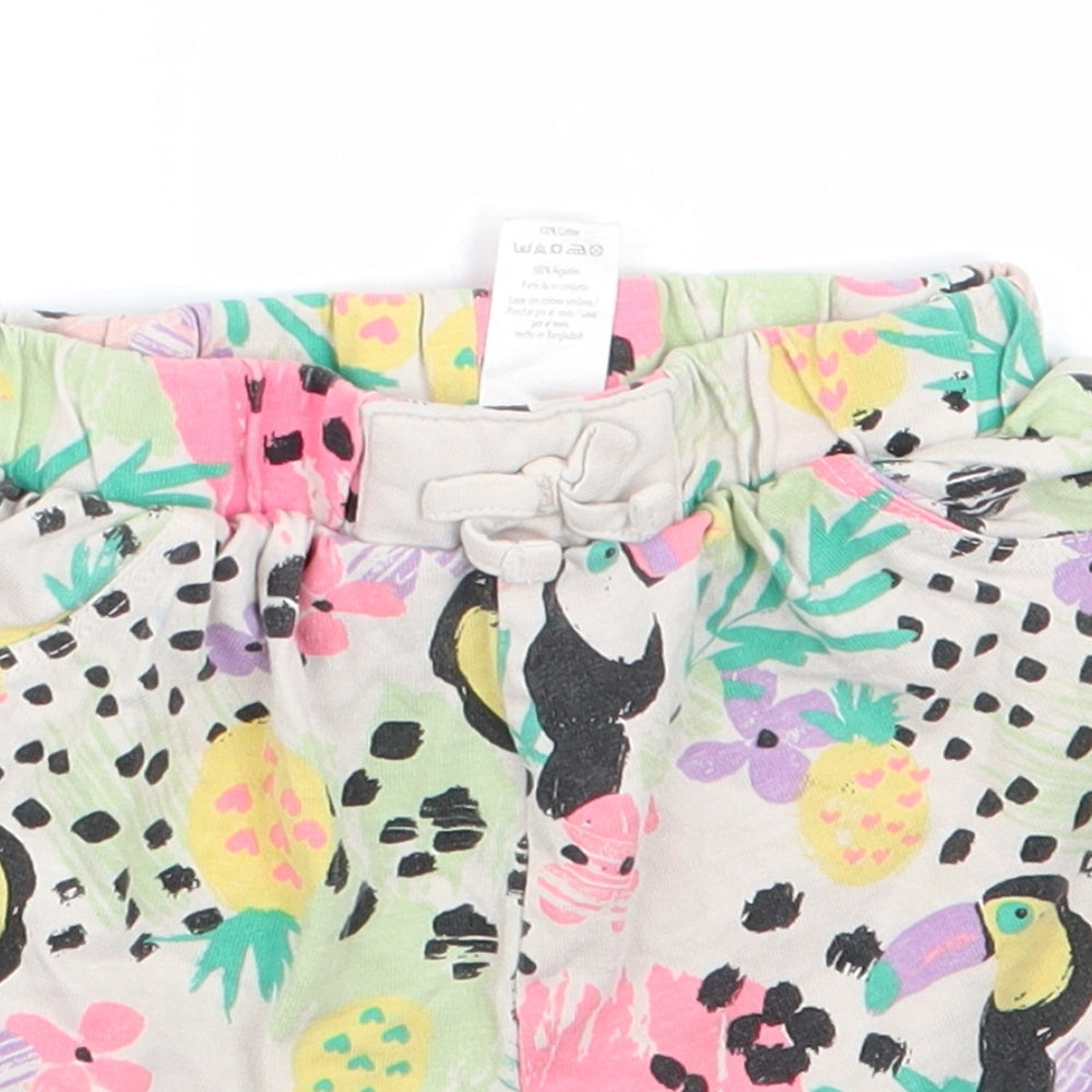 George Girls Ivory Animal Print  Sweatpants Trousers Size 12-18 Months  - Tropical print