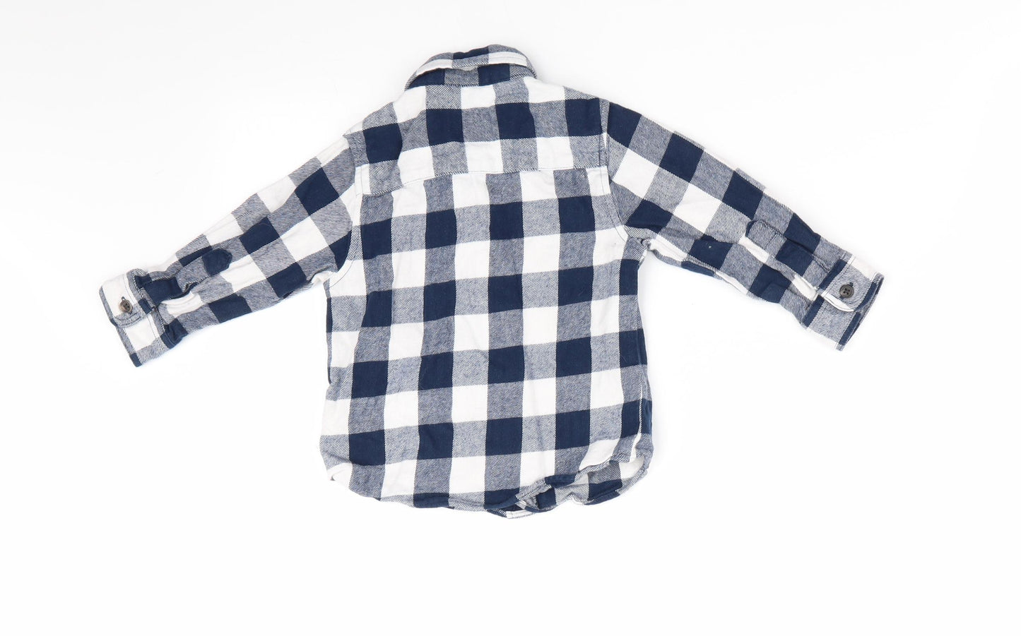 Mini Rebel Boys Blue Check  Basic Button-Up Size 12-18 Months