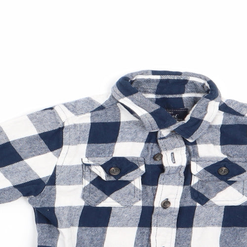 Mini Rebel Boys Blue Check  Basic Button-Up Size 12-18 Months