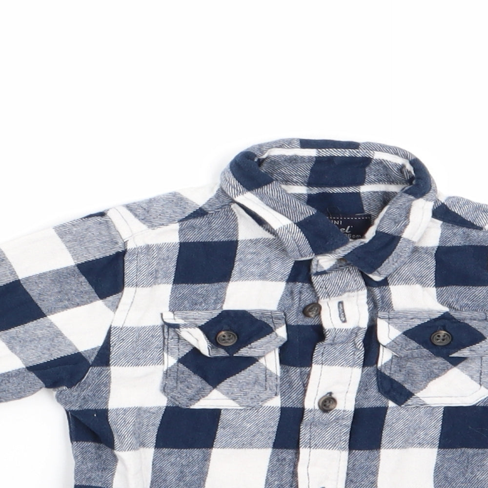 Mini Rebel Boys Blue Check  Basic Button-Up Size 12-18 Months