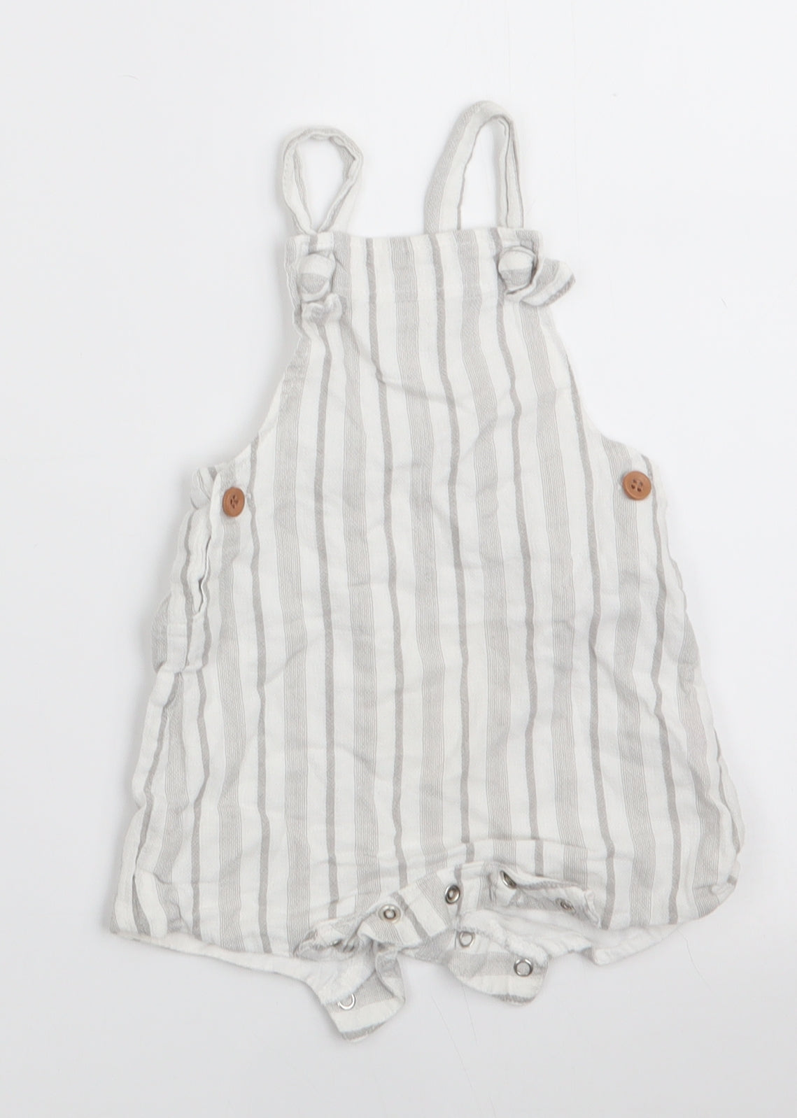 Matalan Boys Grey Striped  Cropped Trousers Size 0-3 Months  - Dungarees