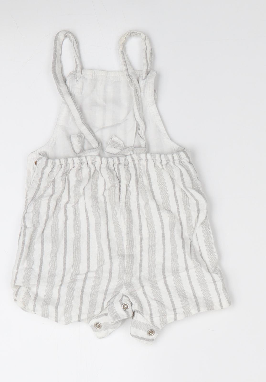 Matalan Boys Grey Striped  Cropped Trousers Size 0-3 Months  - Dungarees