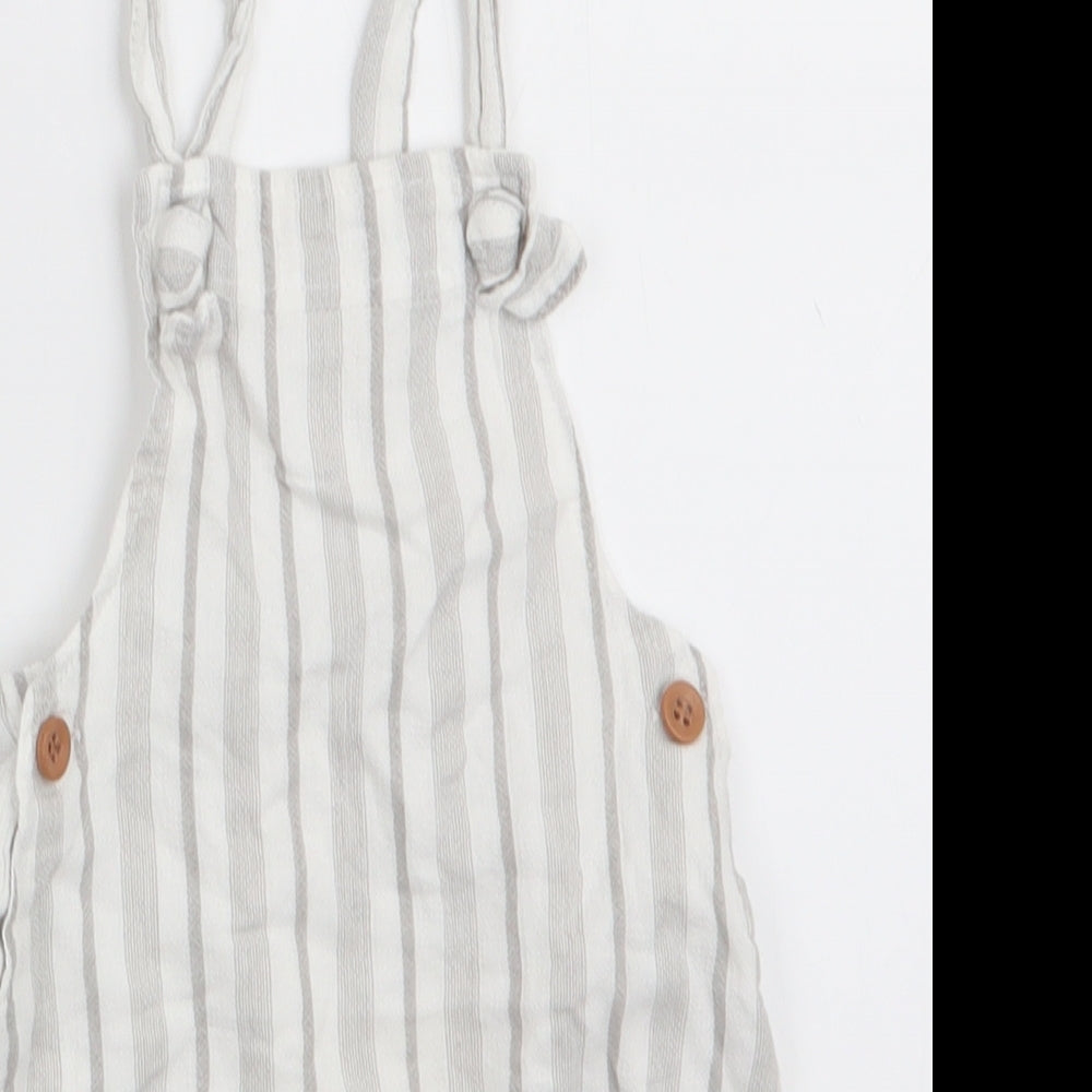 Matalan Boys Grey Striped  Cropped Trousers Size 0-3 Months  - Dungarees
