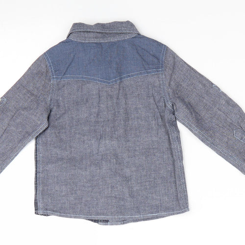 M&Co Boys Blue   Basic Button-Up Size 12-18 Months