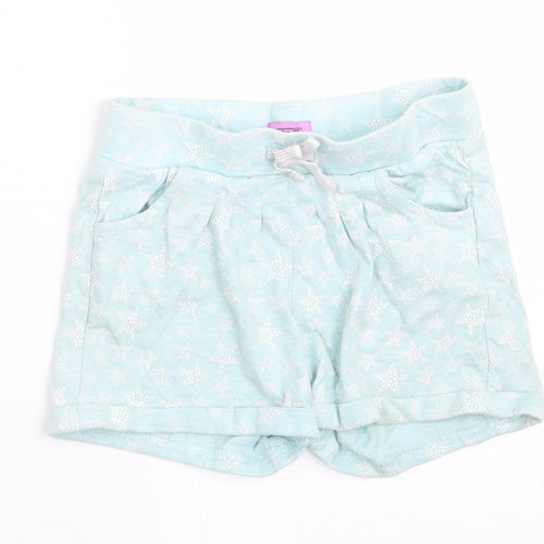 Florence and Fred Girls Green Geometric  Sweat Shorts Size 3-4 Years - Star Print
