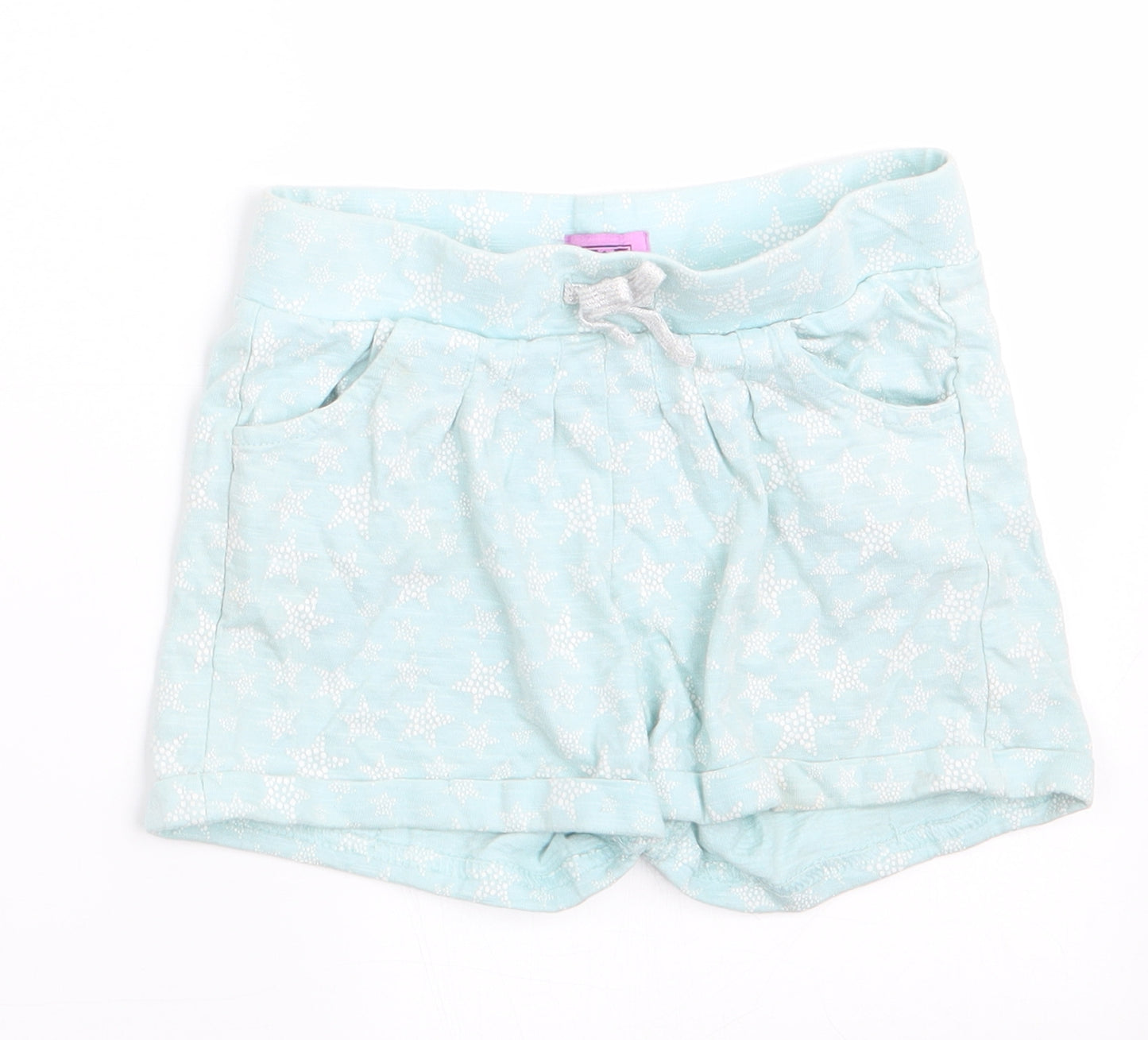 Florence and Fred Girls Green Geometric  Sweat Shorts Size 3-4 Years - Star Print