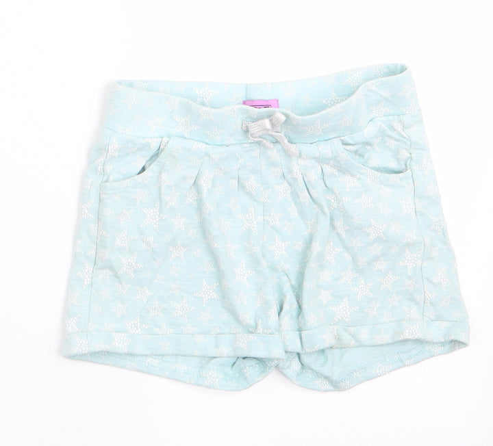 Florence and Fred Girls Green Geometric  Sweat Shorts Size 3-4 Years - Star Print
