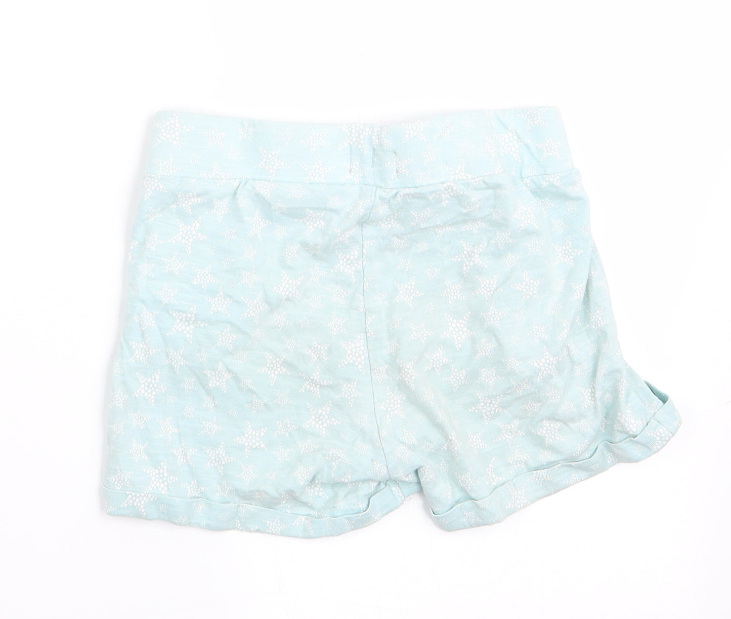 Florence and Fred Girls Green Geometric  Sweat Shorts Size 3-4 Years - Star Print