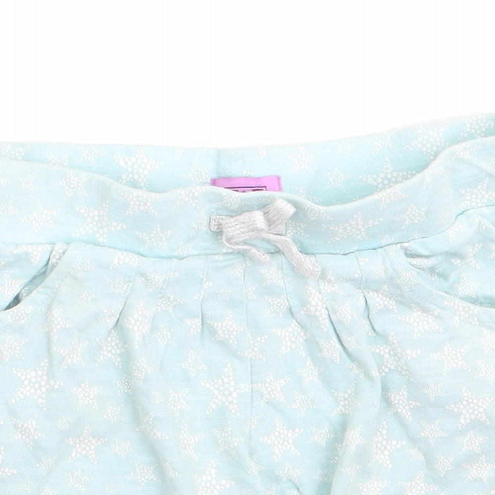 Florence and Fred Girls Green Geometric  Sweat Shorts Size 3-4 Years - Star Print