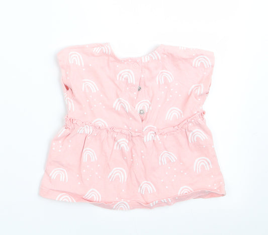 Front view of George girls’ pink geometric a-line, size 3-6, months
