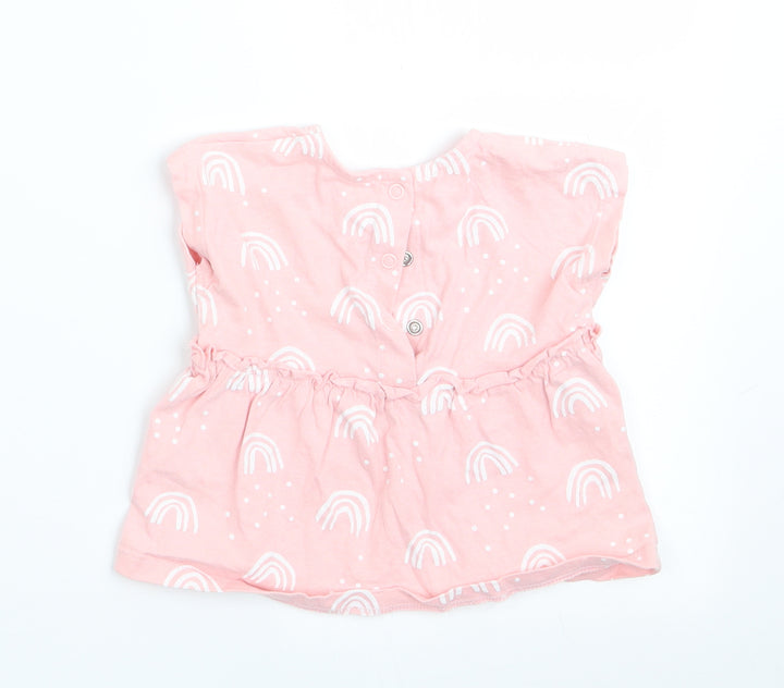 George Girls Pink Geometric  A-Line  Size 3-6 Months
