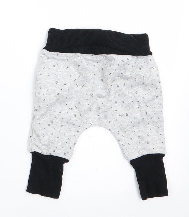 My K Baby Grey   Jogger Trousers Size 0-3 Months  - Numerical print
