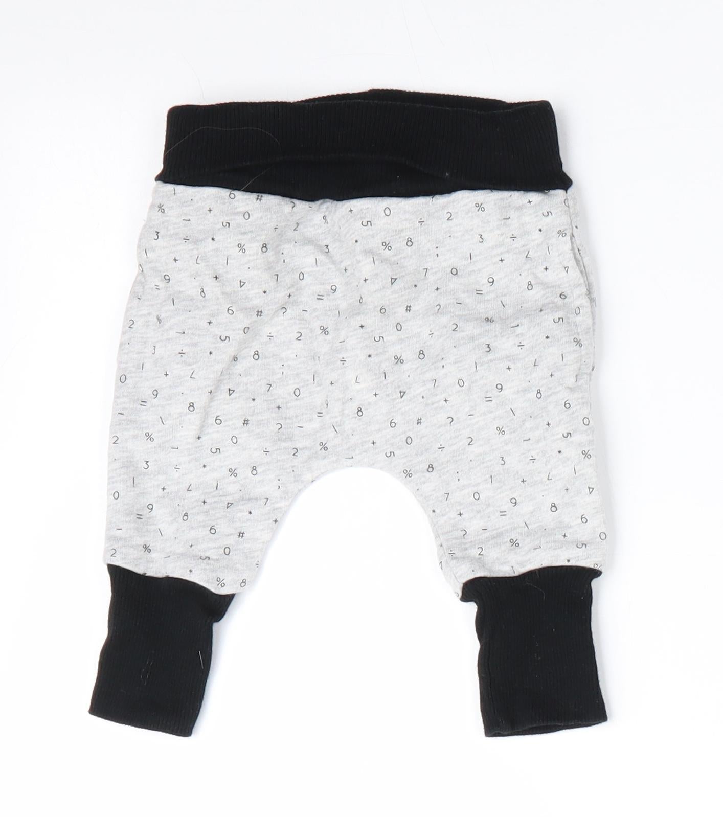 My K Baby Grey   Jogger Trousers Size 0-3 Months  - Numerical print