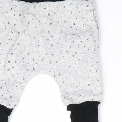 My K Baby Grey   Jogger Trousers Size 0-3 Months  - Numerical print