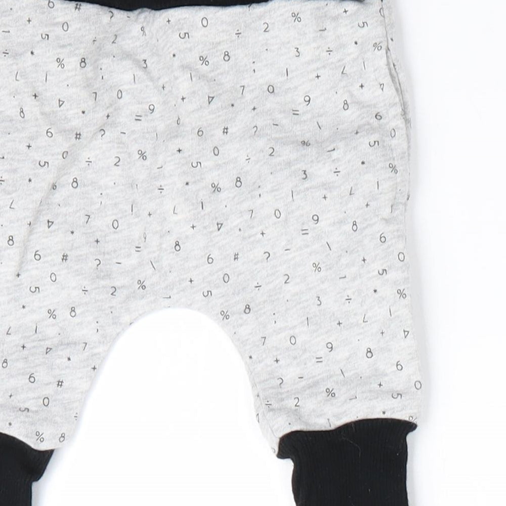 My K Baby Grey   Jogger Trousers Size 0-3 Months  - Numerical print