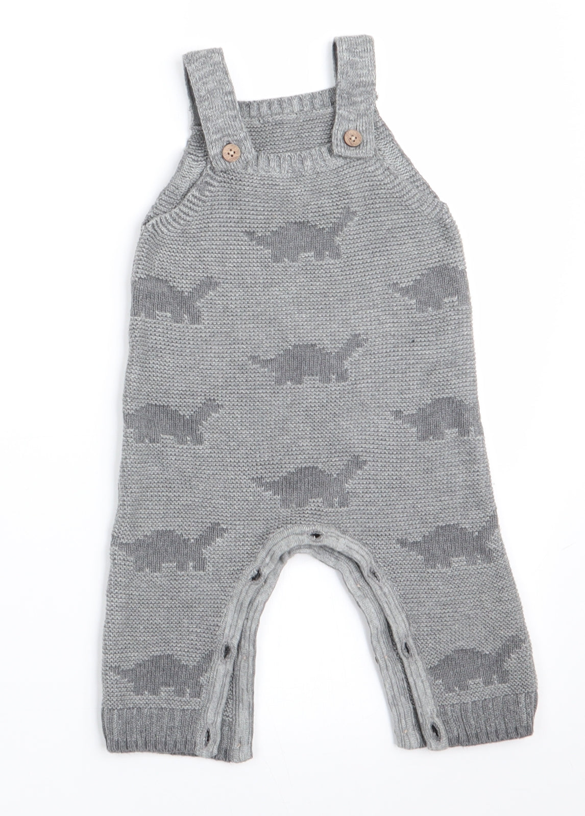 George Boys Grey Animal Print  Romper One-Piece Size 3-6 Months  - Dinasour Print