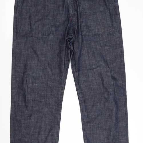 George Man Mens Blue   Trousers  Size 36 in L31 in - Wide Legged Denim Look