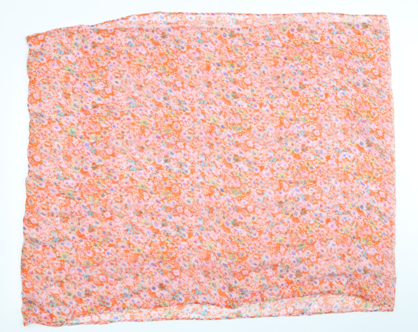 Preworn Womens Orange Floral   Scarf   - Lightweight Snood