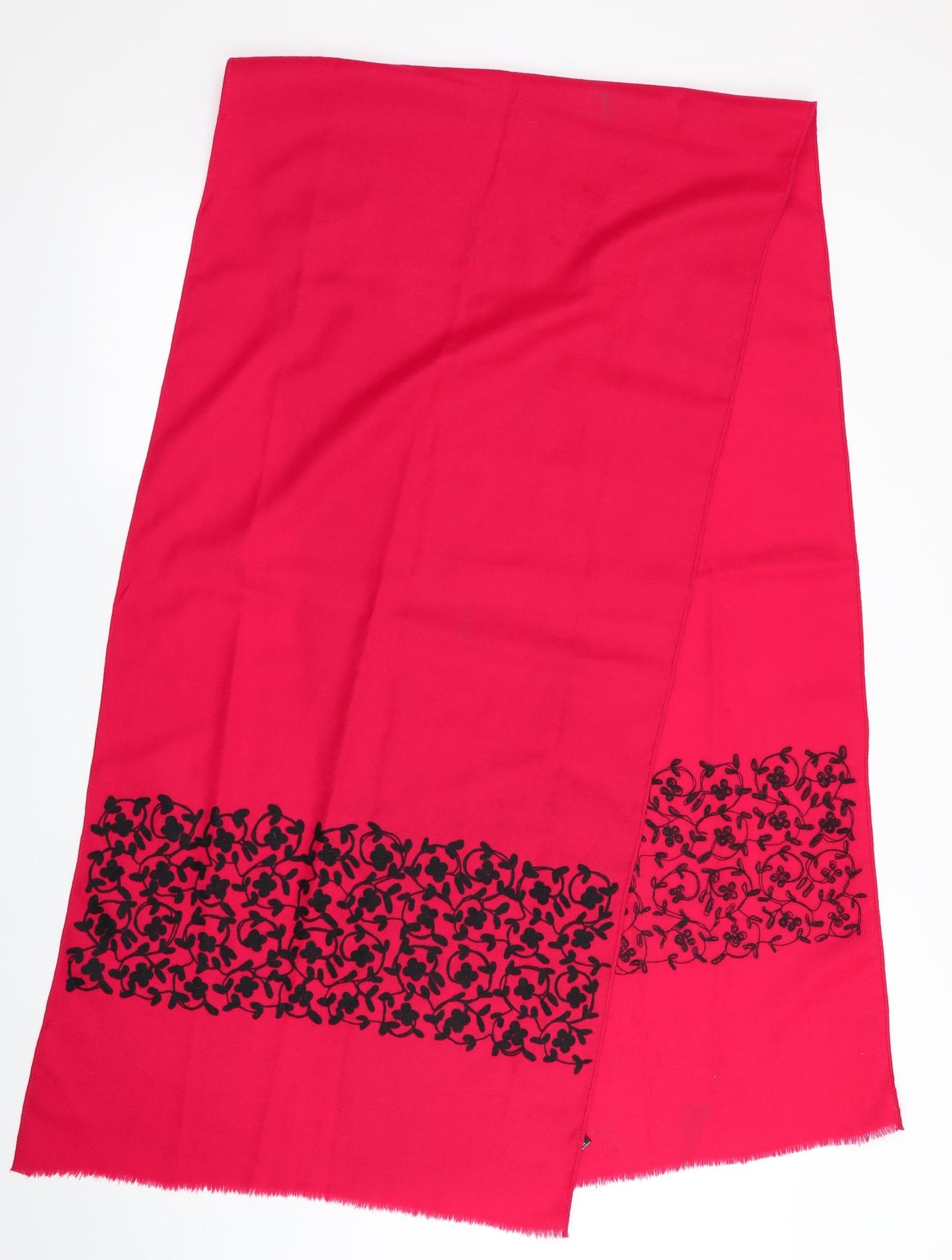 Preworn Womens Red Floral   Scarf