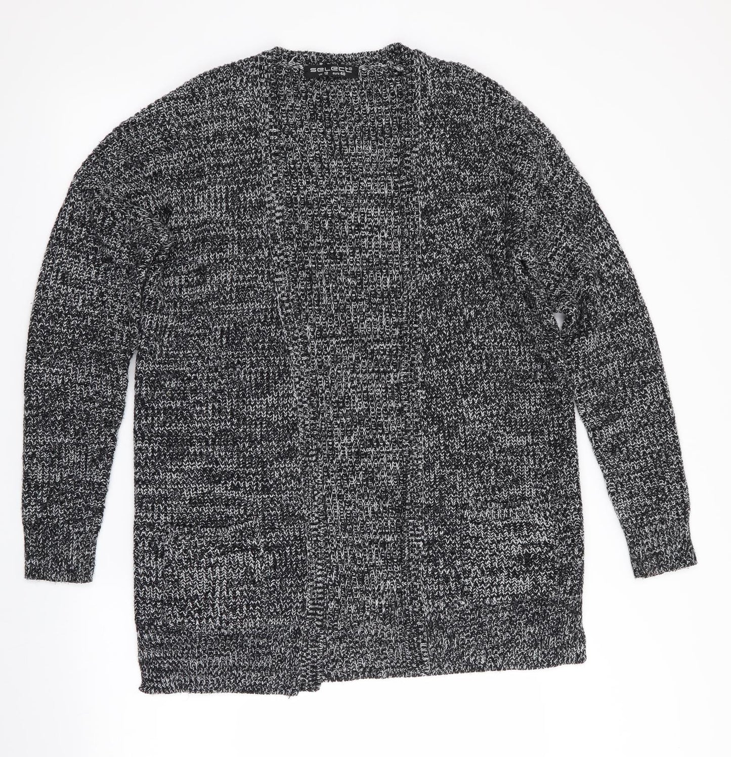 Select Womens Black Houndstooth  Cardigan Jumper Size 12