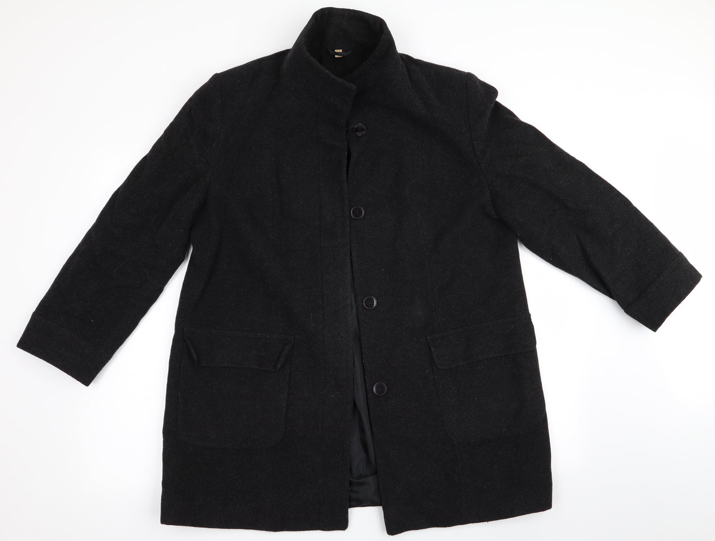 EWM Pure Classics Womens Black   Overcoat Coat Size 14