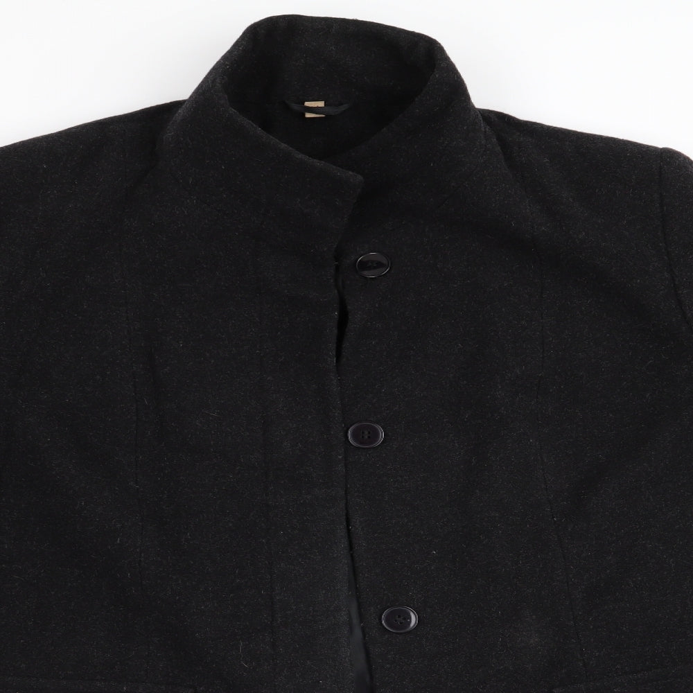 EWM Pure Classics Womens Black   Overcoat Coat Size 14